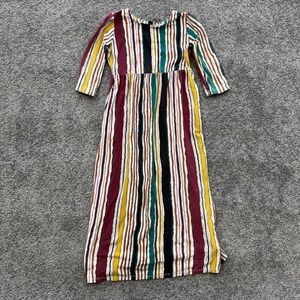 Pomelo Girls Vertical Stripe Maxi Dress Long Sleeve Multi Color 7/8 USA Made
